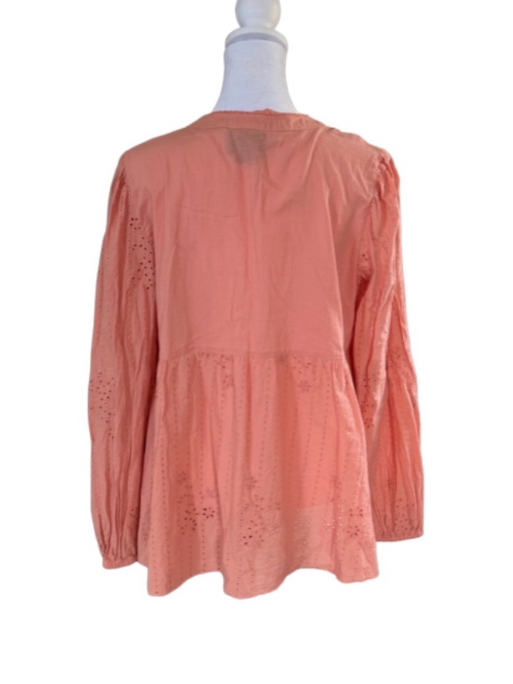 LIV Los Angeles Peach Embroidered Babydoll Blouse - Picture 2 of 3